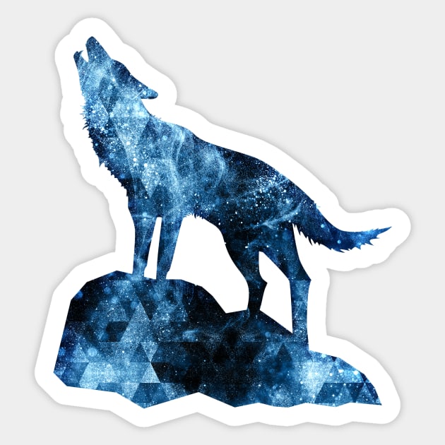 Howling Wolf blue sparkly smoke silhouette Sticker by PLdesign